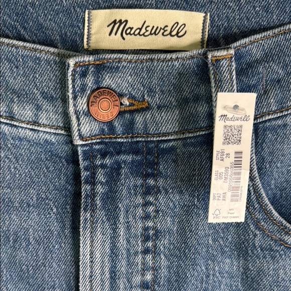 Madewell The Perfect Vintage Jean Blue Ankle Cropped Raw Hem Size 28 - Picture 2 of 11